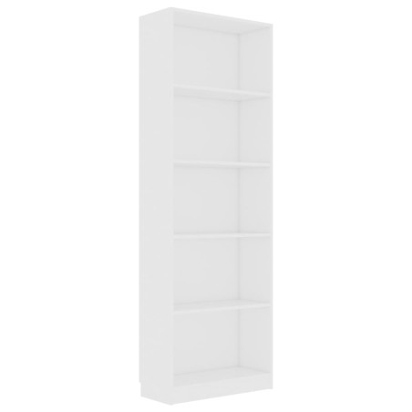 vidaXL Bücherregal 5 Fächer Weiß 60x24x175 cm Holzwerkstoff