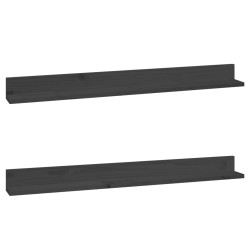 vidaXL Wandregale 2 Stk. Grau 110x11x9 cm Massivholz Kiefer