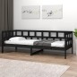 vidaXL Tagesbett Schwarz Massivholz Kiefer 90x190 cm vidaXL Tagesbett Schwarz Massivholz Kiefer 90x190 cm