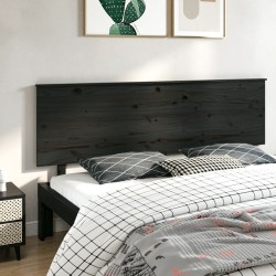 vidaXL Kopfteil Schwarz 204x6x82,5 cm Massivholz Kiefer