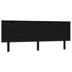 vidaXL Kopfteil Schwarz 204x6x82,5 cm Massivholz Kiefer