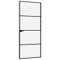 vidaXL Innentür Schwarz 76x201,5 cm Hartglas & Aluminium Schlank vidaXL Innentür Schwarz 76x201,5 cm Hartglas & Aluminium Schlank