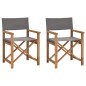 vidaXL Regiestühle 2 Stk. Klappbar Grau Massivholz Teak vidaXL Regiestühle 2 Stk. Klappbar Grau Massivholz Teak