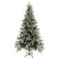 vidaXL Weihnachtsbaum mit Zapfen Grün und Weiß 225 cm PVC & PE vidaXL Weihnachtsbaum mit Zapfen Grün und Weiß 225 cm PVC & PE
