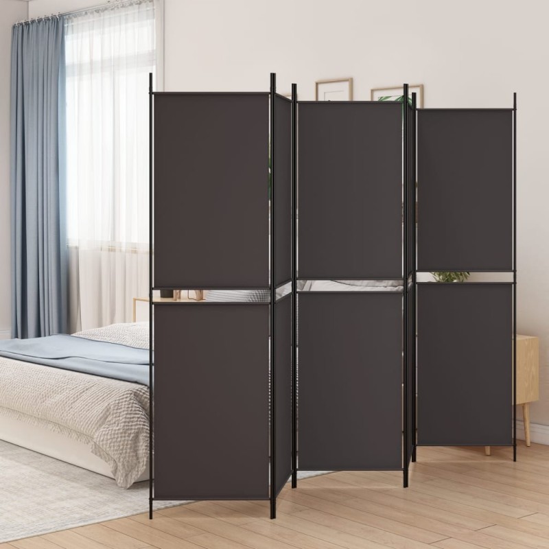 vidaXL 5-tlg. Paravent Braun 250x200 cm Stoff vidaXL 5-tlg. Paravent Braun 250x200 cm Stoff