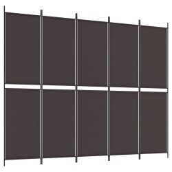 vidaXL 5-tlg. Paravent Braun 250x200 cm Stoff