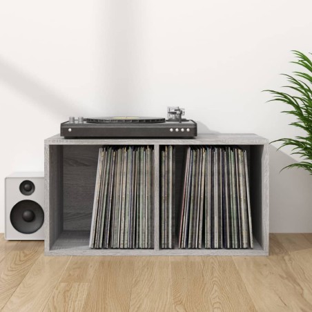 vidaXL Schallplatten-Box Grau Sonoma 71x34x36cm Holzwerkstoff