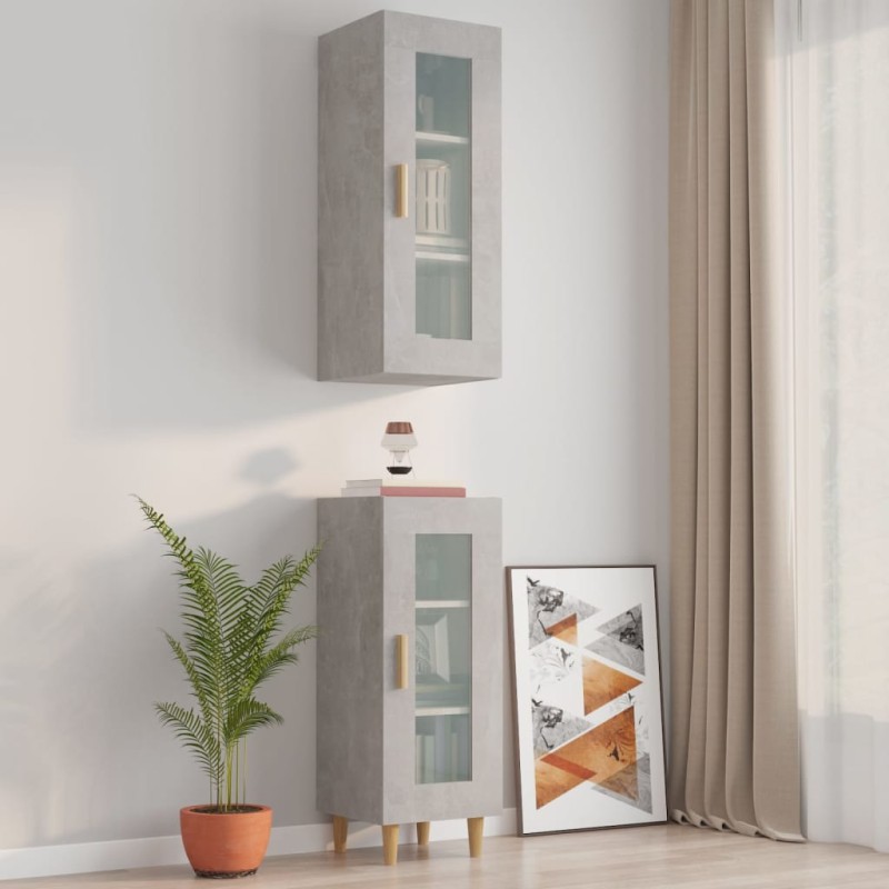 vidaXL Hängeschrank Betongrau 34,5x34x90 cm vidaXL Hängeschrank Betongrau 34,5x34x90 cm