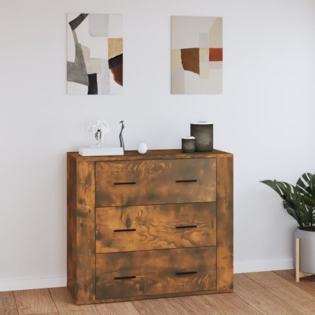 vidaXL Sideboard Räuchereiche 80x33x70 cm Holzwerkstoff