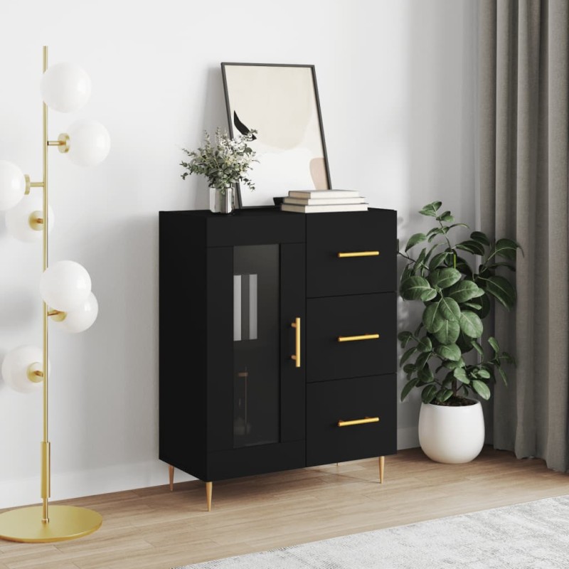 vidaXL Sideboard Schwarz 69,5x34x90 cm Holzwerkstoff vidaXL Sideboard Schwarz 69,5x34x90 cm Holzwerkstoff