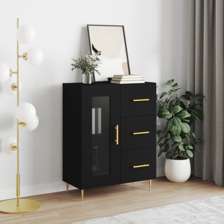 vidaXL Sideboard Schwarz 69,5x34x90 cm Holzwerkstoff
