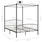 vidaXL Himmelbett-Gestell Schwarz Metall 180 x 200 cm vidaXL Himmelbett-Gestell Schwarz Metall 180 x 200 cm