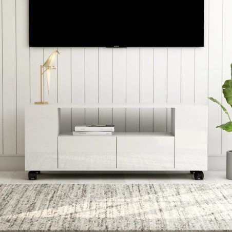 vidaXL TV-Schrank Hochglanz-Weiß 120x35x48 cm Holzwerkstoff
