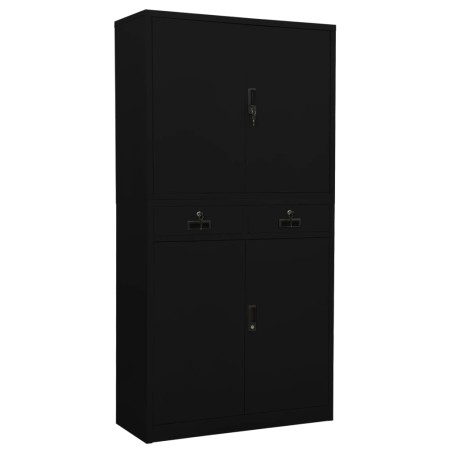 vidaXL Büroschrank Schwarz 90x40x180 cm Stahl 