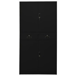 vidaXL Büroschrank Schwarz 90x40x180 cm Stahl 