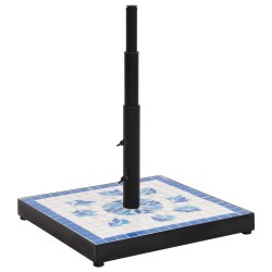 vidaXL Sonnenschirmständer Blau und Weiß Quadratisch 12 kg