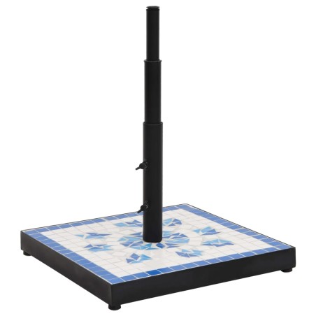vidaXL Sonnenschirmständer Blau und Weiß Quadratisch 12 kg