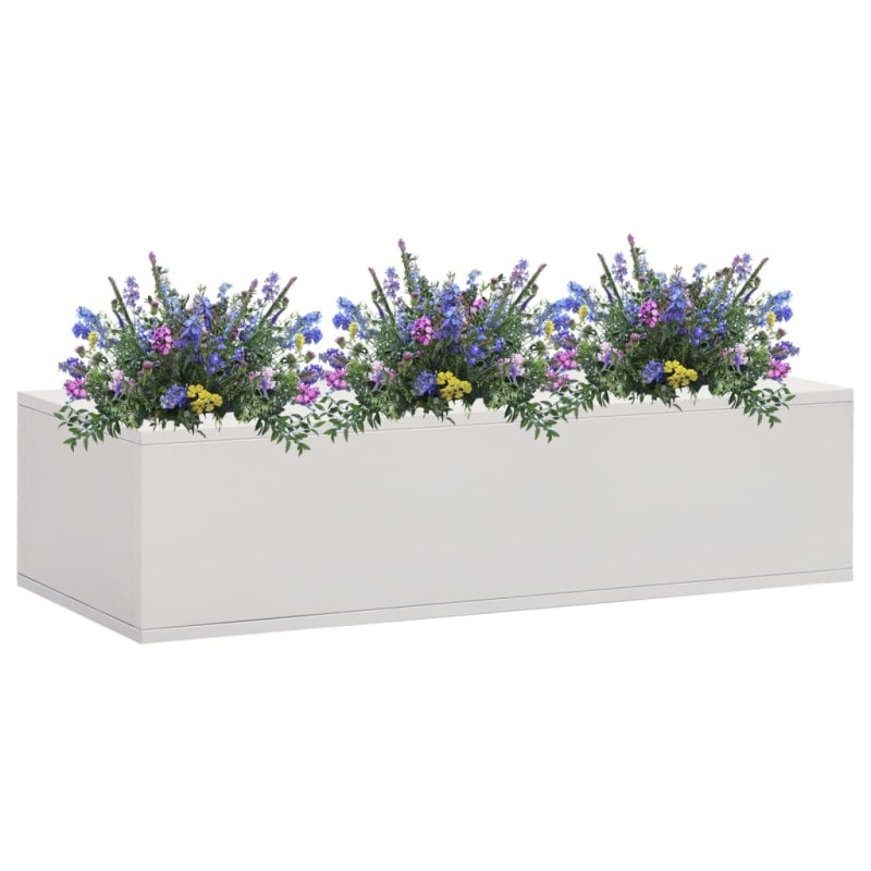 vidaXL Büro-Blumenkasten Hellgrau 90x40x23 cm Stahl vidaXL Büro-Blumenkasten Hellgrau 90x40x23 cm Stahl