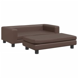 Hundebett mit Verlängerung Braun 100x50x30 cm Kunstleder