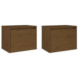 vidaXL Wandschränke 2 Stk. Honigbraun 45x30x35 cm Massivholz Kiefer