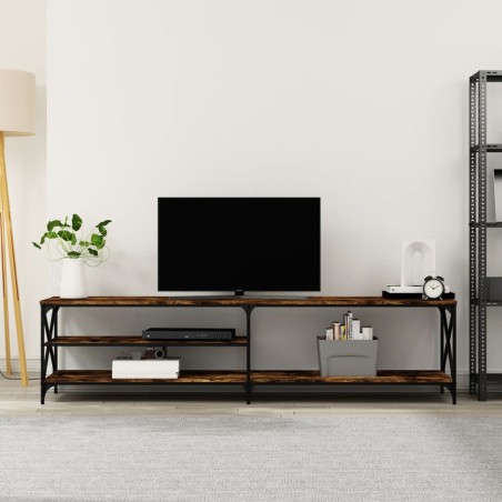 vidaXL TV-Schrank Räuchereiche 200x40x50 cm Holzwerkstoff und Metall