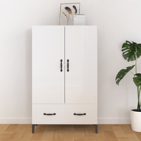 vidaXL Highboard Hochglanz-Weiß 70x31x115 cm Holzwerkstoff