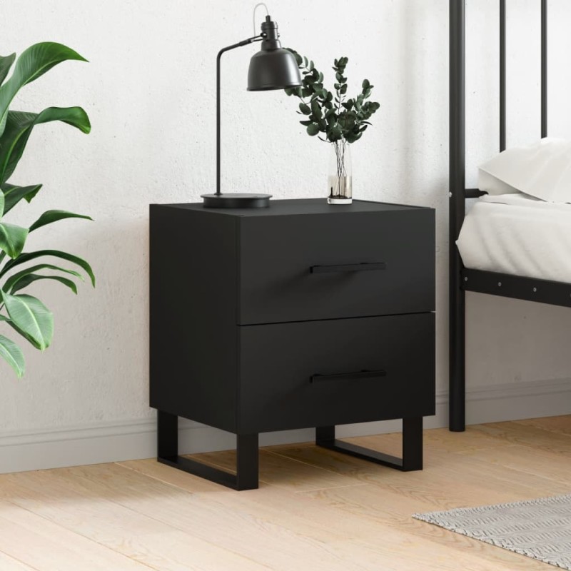 vidaXL Nachttisch Schwarz 40x35x47,5 cm Holzwerkstoff