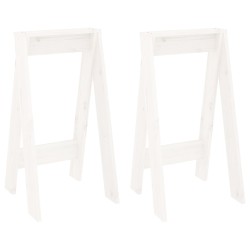 vidaXL Hocker 2 Stk. Weiß 40x40x75 cm Massivholz Kiefer