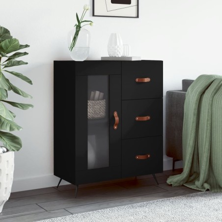 vidaXL Sideboard Schwarz 69,5x34x90 cm Holzwerkstoff
