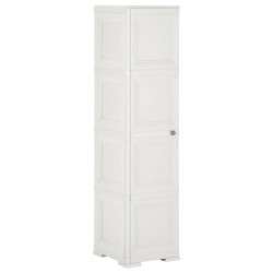 vidaXL Kunststoffschrank 40x43x164 cm Holzdesign Angora-Weiß