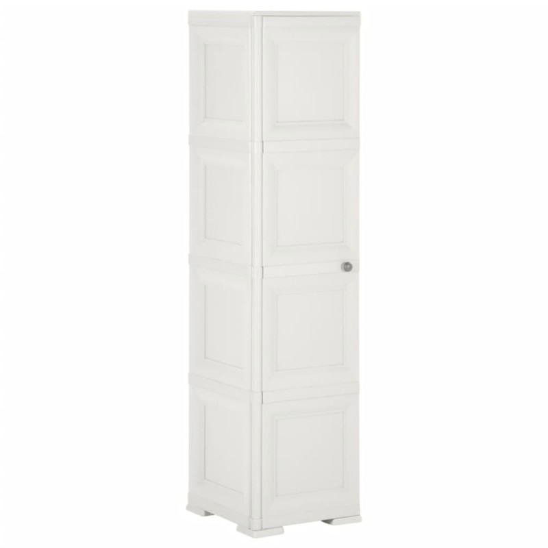 vidaXL Kunststoffschrank 40x43x164 cm Holzdesign Angora-Weiß vidaXL Kunststoffschrank 40x43x164 cm Holzdesign Angora-Weiß