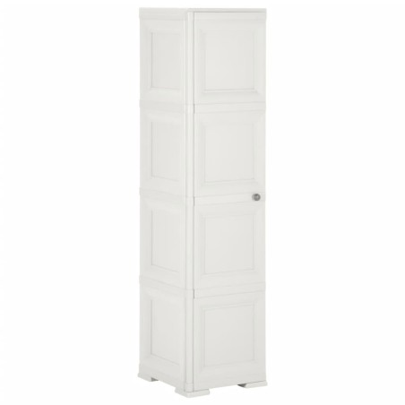 vidaXL Kunststoffschrank 40x43x164 cm Holzdesign Angora-Weiß