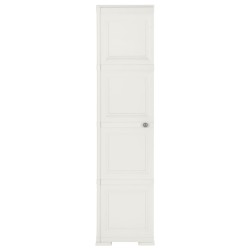 vidaXL Kunststoffschrank 40x43x164 cm Holzdesign Angora-Weiß
