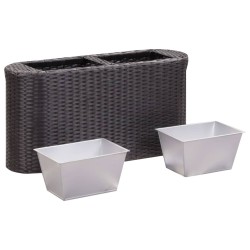 vidaXL Garten-Hochbeet 80x25x40cm Poly Rattan Schwarz