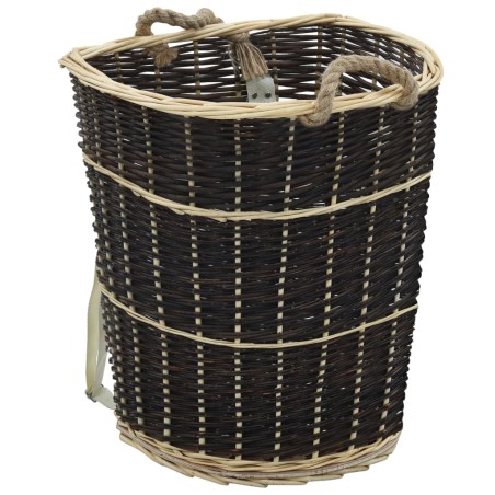 vidaXL Holzkorb mit Trageriemen 57 x 51 x 69 cm Natur Weide   