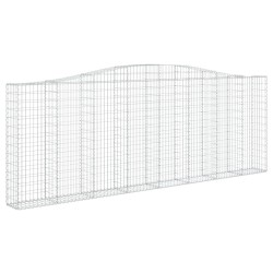 vidaXL Gabione mit Hochbogen 400x30x140/160 cm Verzinktes Eisen