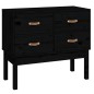 vidaXL Konsolenschrank Schwarz 90x40x78 cm Massivholz Kiefer vidaXL Konsolenschrank Schwarz 90x40x78 cm Massivholz Kiefer