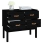 vidaXL Konsolenschrank Schwarz 90x40x78 cm Massivholz Kiefer vidaXL Konsolenschrank Schwarz 90x40x78 cm Massivholz Kiefer
