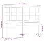 vidaXL Kopfteil Grau 145,5x4x100 cm Massivholz Kiefer