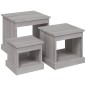 vidaXL Satztische 3 Stk. Grau Sonoma Holzwerkstoff vidaXL Satztische 3 Stk. Grau Sonoma Holzwerkstoff