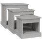 vidaXL Satztische 3 Stk. Grau Sonoma Holzwerkstoff vidaXL Satztische 3 Stk. Grau Sonoma Holzwerkstoff