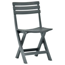 vidaXL Klappbarer Gartenstuhl 2 Stk. Kunststoff Grün