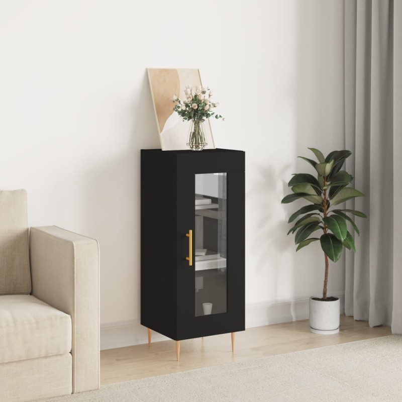 vidaXL Sideboard Schwarz 34,5x34x90 cm Holzwerkstoff vidaXL Sideboard Schwarz 34,5x34x90 cm Holzwerkstoff
