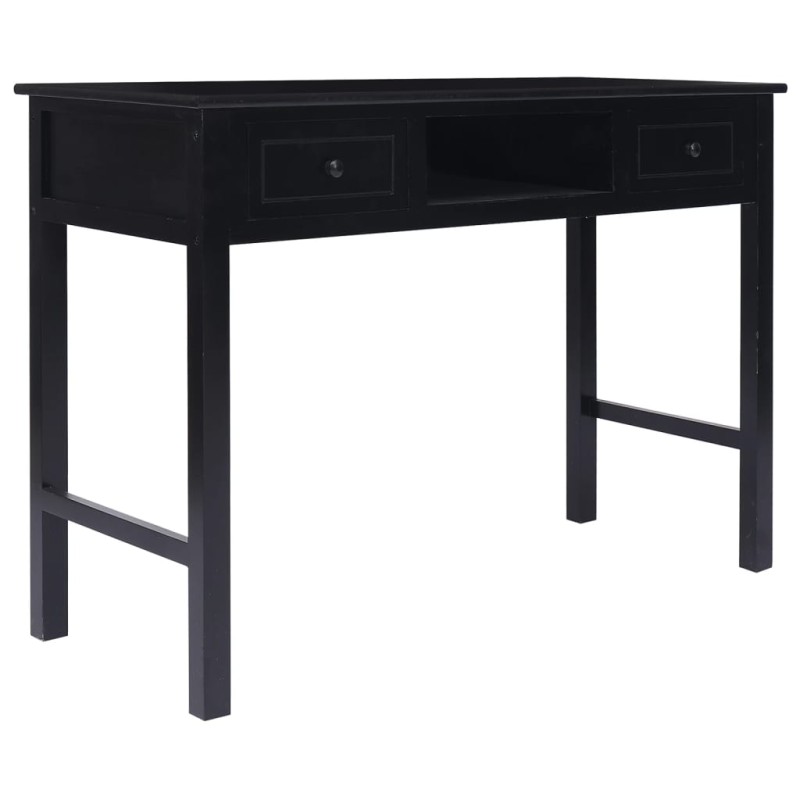 vidaXL Schreibtisch Schwarz 108x45x76 cm Massivholz Paulownia vidaXL Schreibtisch Schwarz 108x45x76 cm Massivholz Paulownia