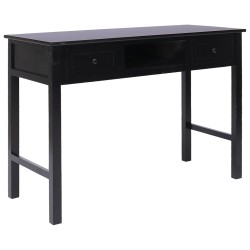 vidaXL Schreibtisch Schwarz 108x45x76 cm Massivholz Paulownia