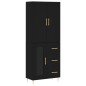 Highboard Schwarz 69,5x34x180 cm Holzwerkstoff Highboard Schwarz 69,5x34x180 cm Holzwerkstoff