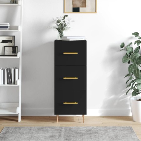 vidaXL Sideboard Schwarz 34,5x34x90 cm Holzwerkstoff