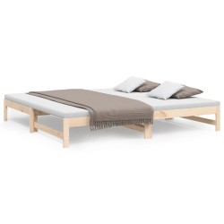 vidaXL Tagesbett Ausziehbar 2x(100x200) cm Massivholz Kiefer