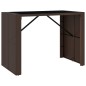 vidaXL Bartisch mit Glasplatte Braun 145x80x110 cm Poly Rattan vidaXL Bartisch mit Glasplatte Braun 145x80x110 cm Poly Rattan