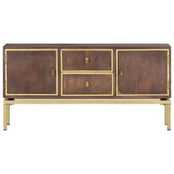 vidaXL Sideboard 120x29x60 cm Massivholz Mango